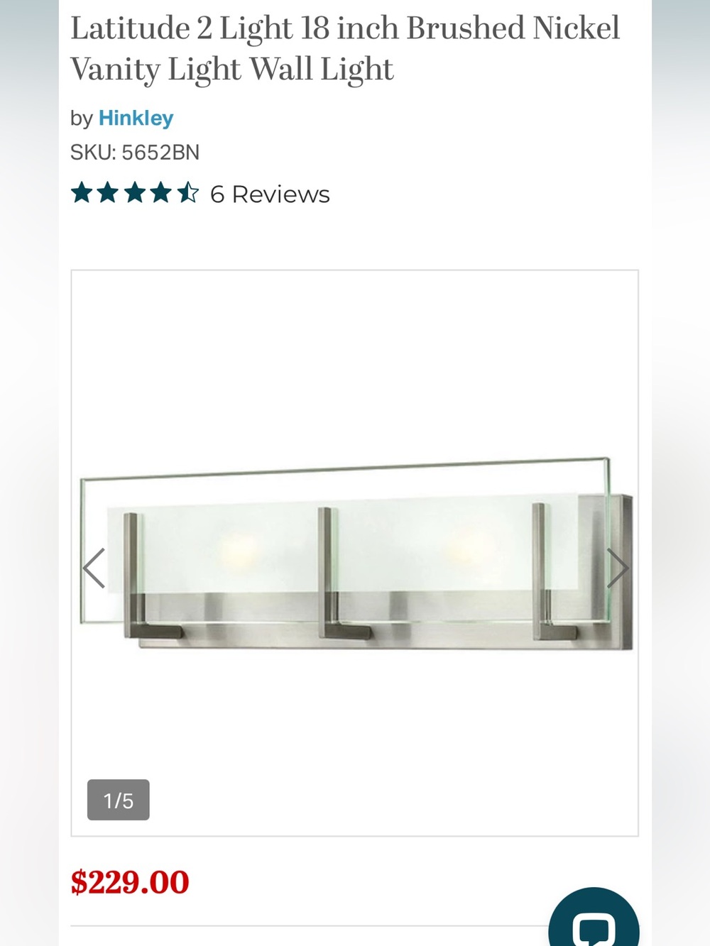 Hinkley brushed nickel latitude lighting fixture